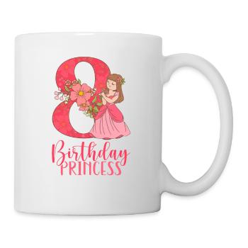 La princesse d’anniversaire a huit ans - Mug blanc - blanc - Droite
