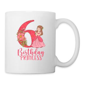 Birthday princess turns six years old - Mug - white - Right