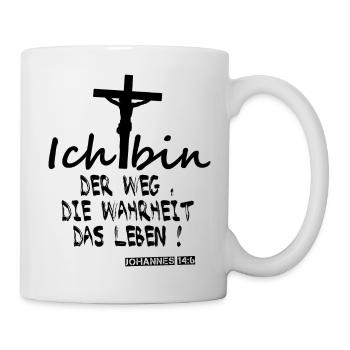 Ich bin der Weg und -die Wahrheit- und das Leben - Tasse - Weiß - Rechts