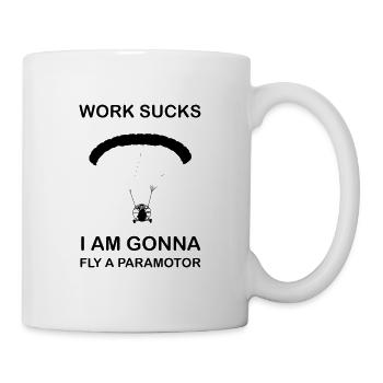 Le travail est nul Je vais voler paramoteur parapente - Mug blanc - blanc - Droite