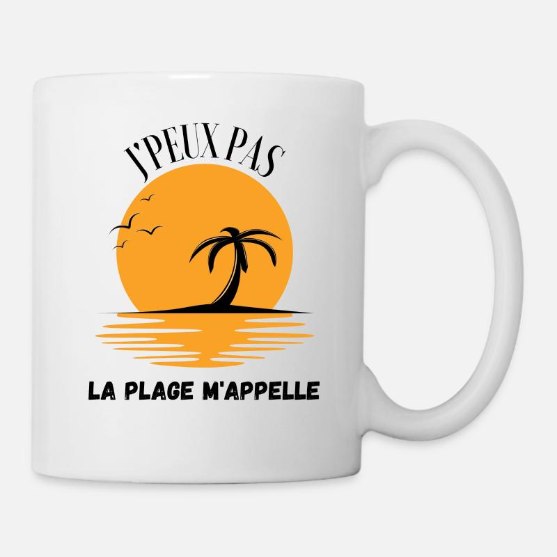 été humour la plage m'appelle vacances soleil - Mug blanc - blanc