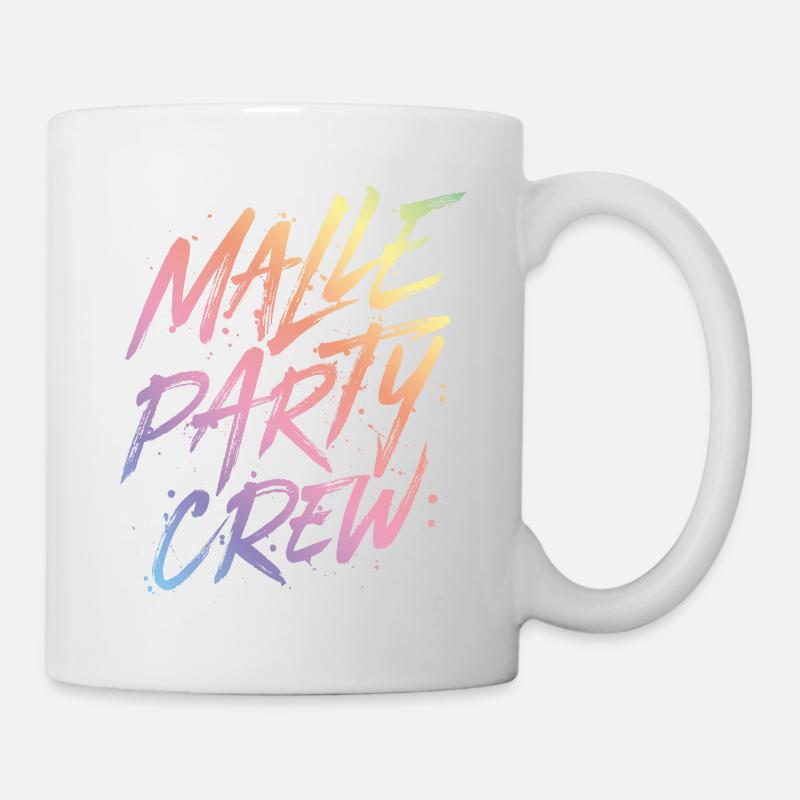 malle party crew bunt - Tasse - Weiß