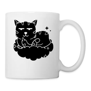 Doigt d’honneur de chat - Chat noir retourné - Mug blanc - blanc - Droite