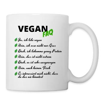 VEGAN Regeln veganer veganerin geschenk tiere - Tasse - Weiß - Rechts