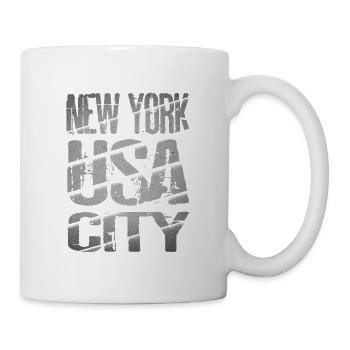 New York City NYC USA America Skyline Font - Mug - white - Right
