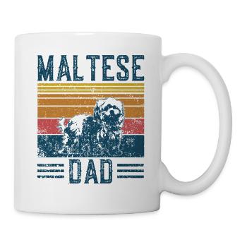 Dog Maltese Papa - Vintage Maltese Papa - Mug - white - Right