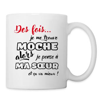 Humour fratrie frère et soeur Cadeau blague sœur - Mug blanc - blanc - Droite