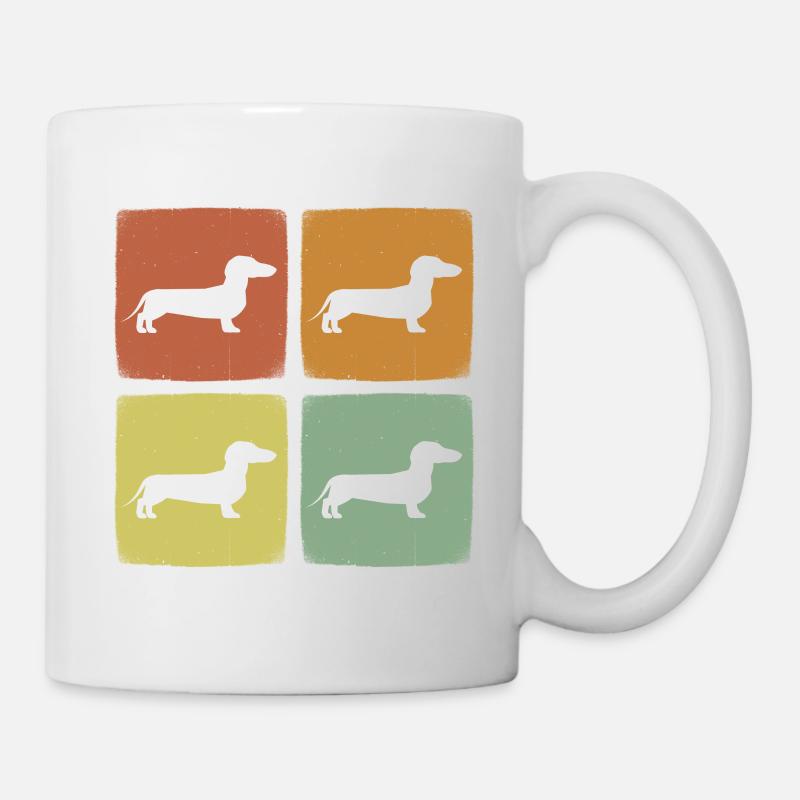 Vintage Pet Teckel Chien Rétro Animal - Mug blanc - blanc
