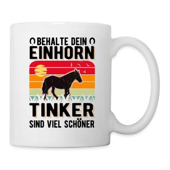 Irish Tinker Pferd Einhorn Tinkerpferd - Tasse - Weiß - Rechts