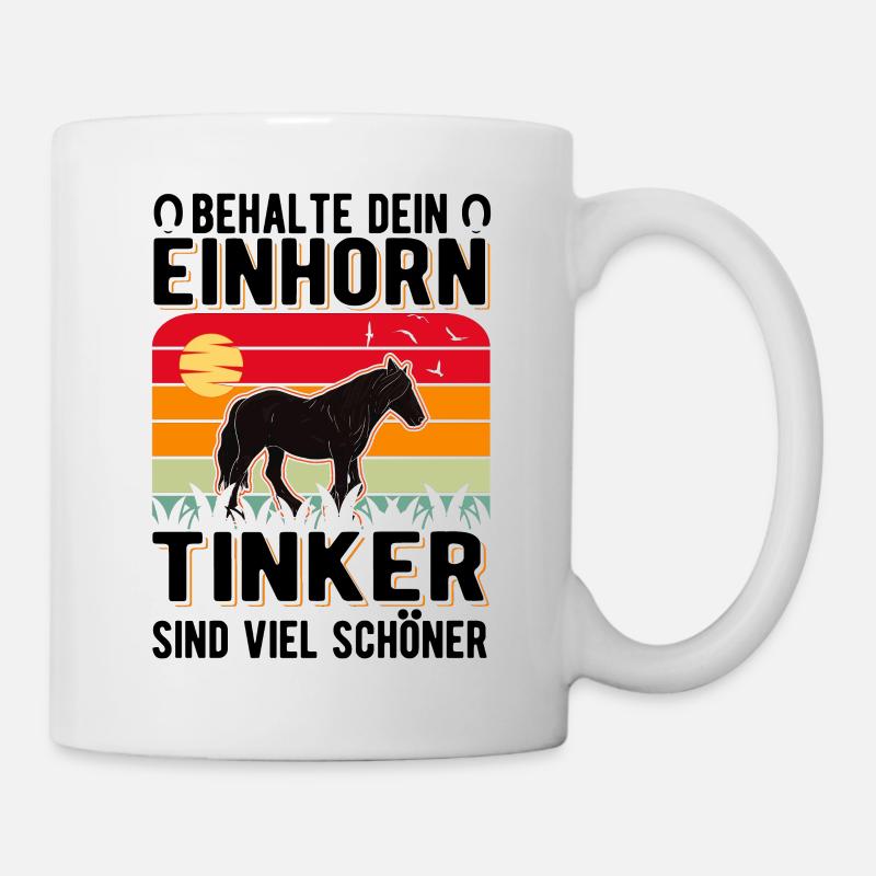 Irish Tinker Pferd Einhorn Tinkerpferd - Tasse - Weiß