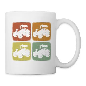 Tracteur agricole vintage Retro Farmer - Mug blanc - blanc - Droite