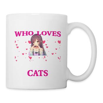 Just A Girl Who Loves And Cats - Tasse - Weiß - Rechts