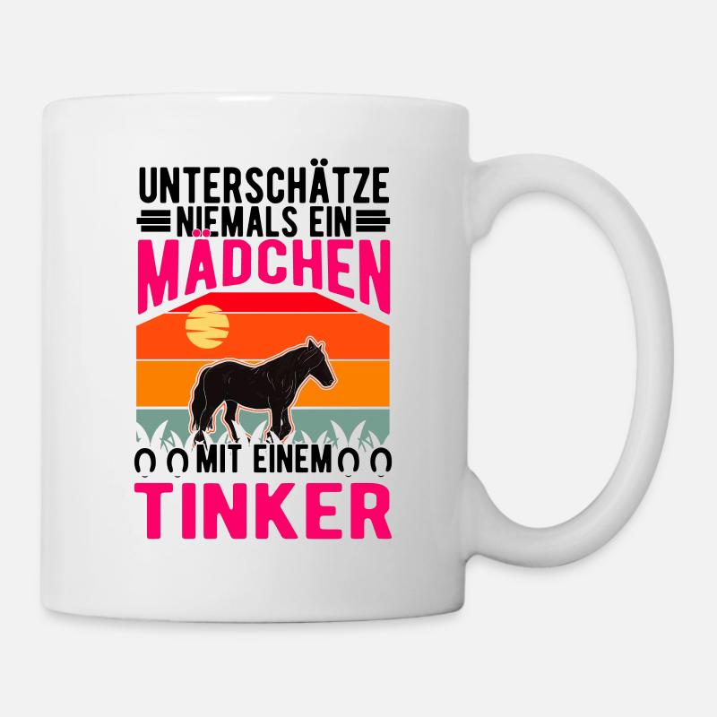Irish Tinker Pferd Mädchen Tinkerpferd - Tasse - Weiß
