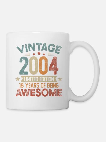 18 Geburtstag Jahrgang 2004 geboren Vintage - Tasse - Weiß