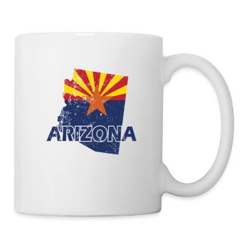 Arizona Bundesstaat Umriss Karte USA - Tasse - Weiß - Rechts