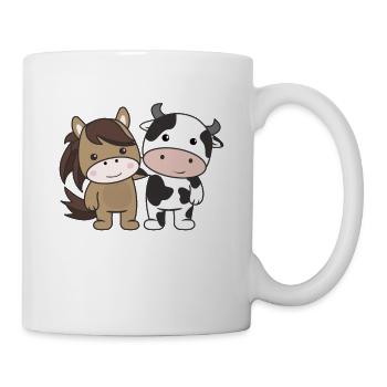 Cheval Vache Amoureux des animaux Animaux mignons pour les enfants Chevaux - Mug blanc - blanc - Droite