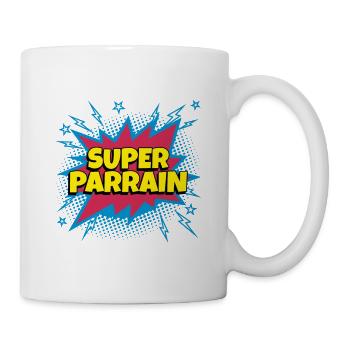 Super Parrain super héro superparrain - Mug blanc - blanc - Droite