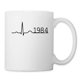Heartbeat Minimal Birthday Vintage 1984 Line - Mug - white - Right