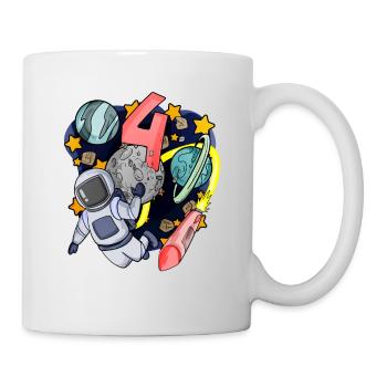 4 birthday boy - 4 years old - I am 4 - Mug - white - Right