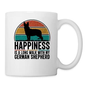Le bonheur est une longue promenade avec mon chien - Mug blanc - blanc - Droite