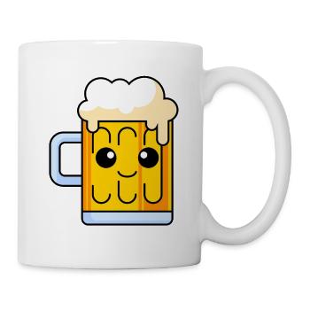 Bier Comic - Tasse - Weiß - Rechts
