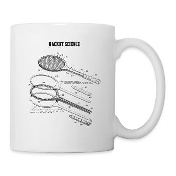 Racket Science Tennisschläger Tennis Sport Trainer - Tasse - Weiß - Rechts