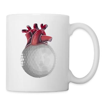Golfer Herz lustiger Golfball Golf Geschenk - Tasse - Weiß - Rechts