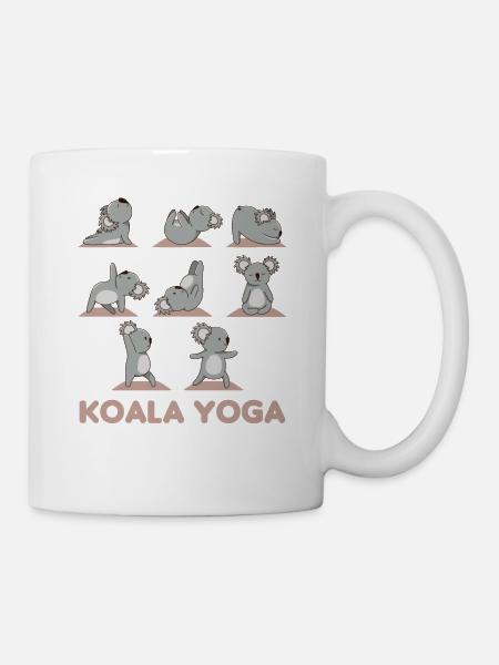 Koala Yoga süße Koalas machen Sport auf Yogamatte - Tasse - Weiß