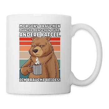 Filterkaffee Bär Kaffeebohne Kaffee Geschenk - Tasse - Weiß - Rechts