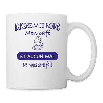 Café matin humour - Mug blanc - blanc - Droite