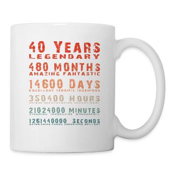40 years legendary, ingenious, grandiose, birthday - Mug - white - Right