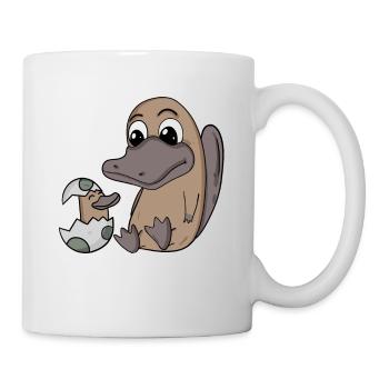 Schnabeltier Mama mit Baby Schnabeltier - Tasse - Weiß - Rechts