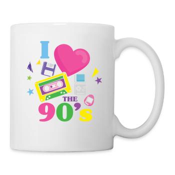 J'aime les années 90 pour tous ceux qui aiment les années 90 - Mug blanc - blanc - Droite