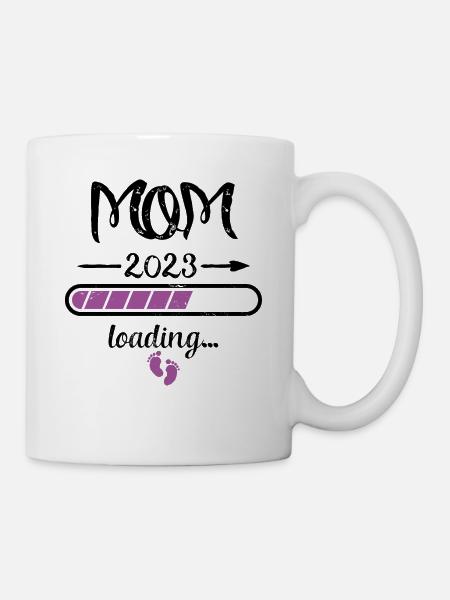 Maman 2023 Chargement Grossesse Mère Accouchement - Mug blanc - blanc