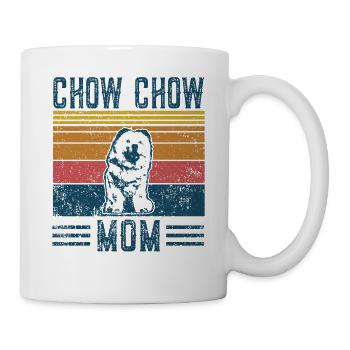 Hunde-Chow-Chow-Mutter - Vintage-Mutter - Tasse - Weiß - Rechts