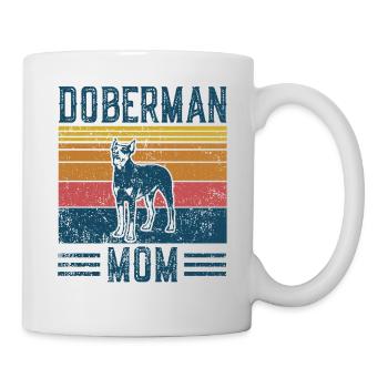 Hund Dobermann Mom - Vintage Mom - Tasse - Weiß - Rechts