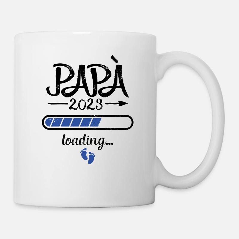 Papa 2023 Loading Schwangerschaft Vater Geburt - Tasse - Weiß