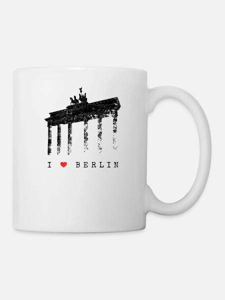 I Love Berlin Brandenburger Tor Vintage Berliner - Tasse - Weiß