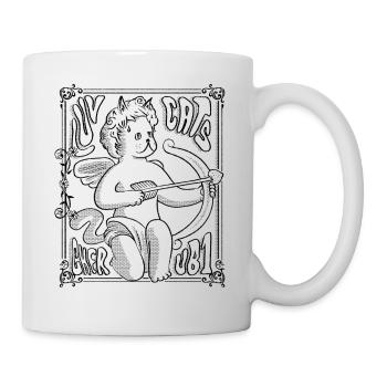 Charubin - Amorkatze - Cherub Liebe - Tasse - Weiß - Rechts