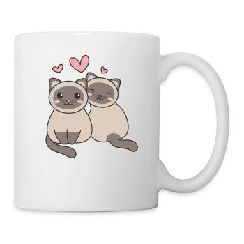 Chat siamois kawaii chats animaux mignons pour les enfants - Mug blanc - blanc - Droite