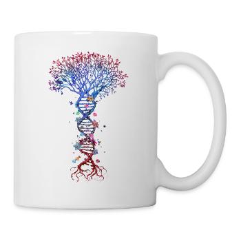 DNA Genetischer Baum Wortspiel Lustige Biologie DNA Fingerabdruck - Tasse - Weiß - Rechts