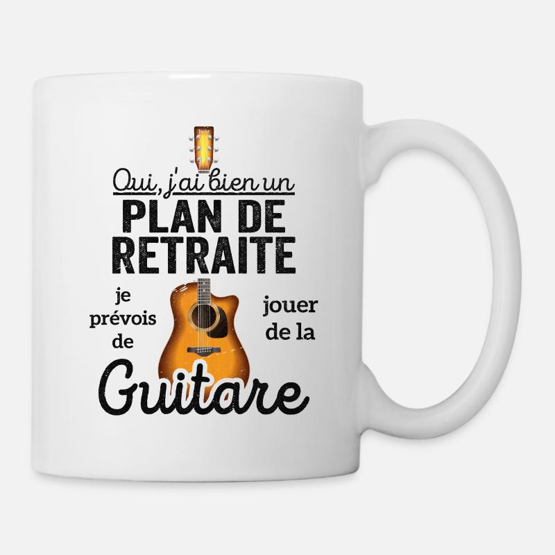 Cadeau Musique Plan De Retraite Guitariste Guitare - Mug blanc - blanc