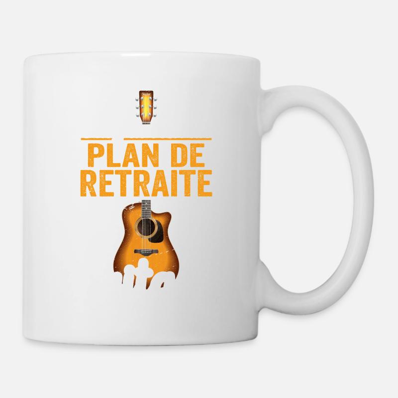 Cadeau Musique Plan De Retraite Guitariste Guitare - Mug blanc - blanc