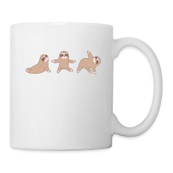 Faultier Yoga süße Faultiere machen Sport - Tasse - Weiß - Rechts
