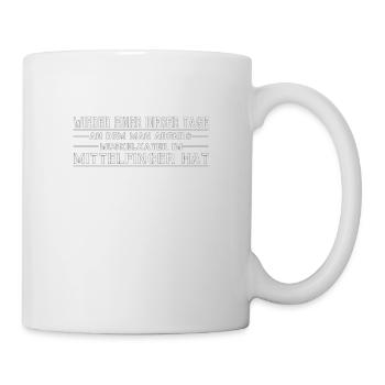 Einer dieser Tage, Abends Muskelkater Mittelfinger - Tasse - Weiß - Rechts