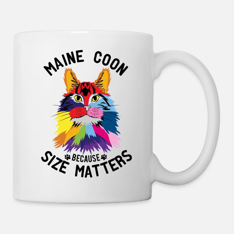 Bunte Maine Coon - Tasse - Weiß