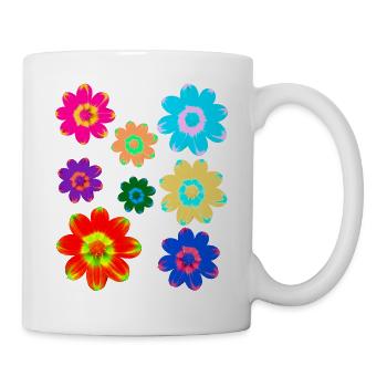 Fleur, vrille de fleur, fleurs, floral, fleurs, floral - Mug blanc - blanc - Droite