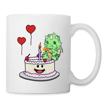 Dragon Birthday Birthday Cake Sweets - Mug - white - Right