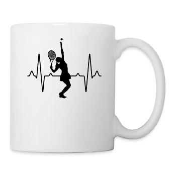 Tennis Tennisspielerin Herzschlag - Tasse - Weiß - Rechts