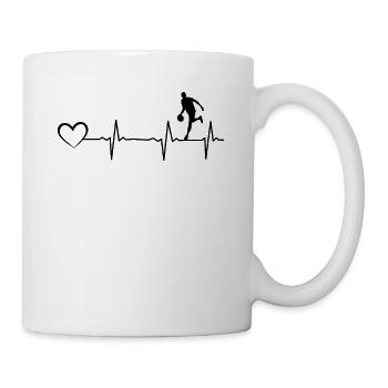 Basketball Heartbeat Heart EKG Heartline - Tasse - Weiß - Rechts